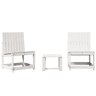vidaXL 3 pcs conjunto lounge de jardim madeira de pinho maciça branco