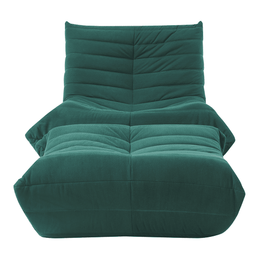 Poltrona de chão com banco para pés Kodsø Cordão 75x90x100 cm Verde en.casa