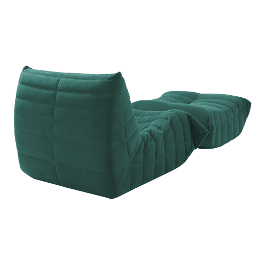 Poltrona de chão com banco para pés Kodsø Cordão 75x90x100 cm Verde en.casa