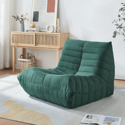 Poltrona de chão Kodsø microfibra 75x90x100 cm Verde en.casa