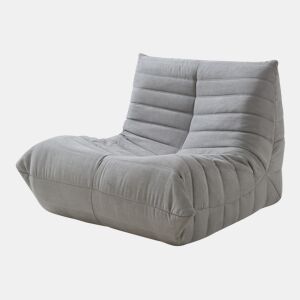 Poltrona de chão Kodsø 75x90x100 cm microfibra Cinzento en.casa