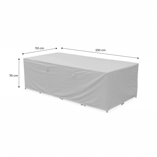 Cobertura protetora para mesa de jardim, Cubo 12  Vabo 12  Vasto 12, Cinza, 230x112x70 cm