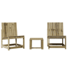 vidaXL 3 pcs conjunto lounge de jardim madeira de pinho impregnada