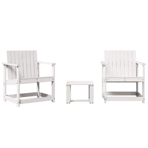 vidaXL 3 pcs conjunto lounge de jardim madeira de pinho maciça branco vidaXL 3 pcs conjunto lounge de jardim madeira de pinho maciça branco