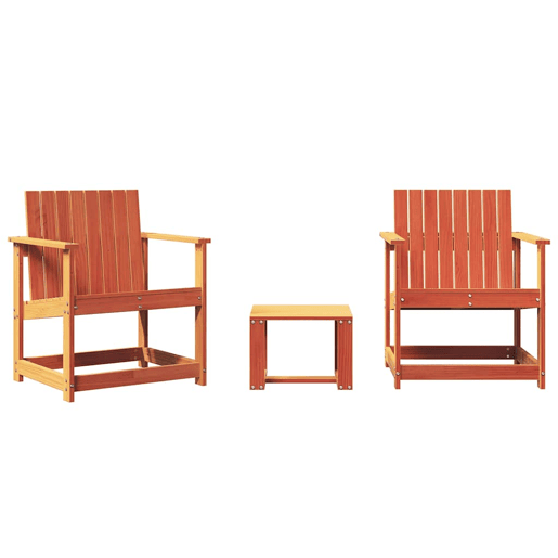 vidaXL 3 pcs conjunto lounge de jardim pinho maciço castanho-mel