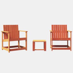 vidaXL 3 pcs conjunto lounge de jardim pinho maciço castanho-mel