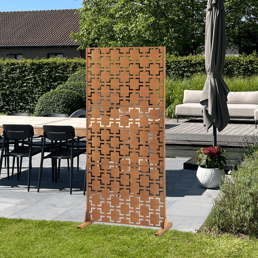 Parede divisória Basciano aço 180x90cm - Marrom enferrujado casa.pro