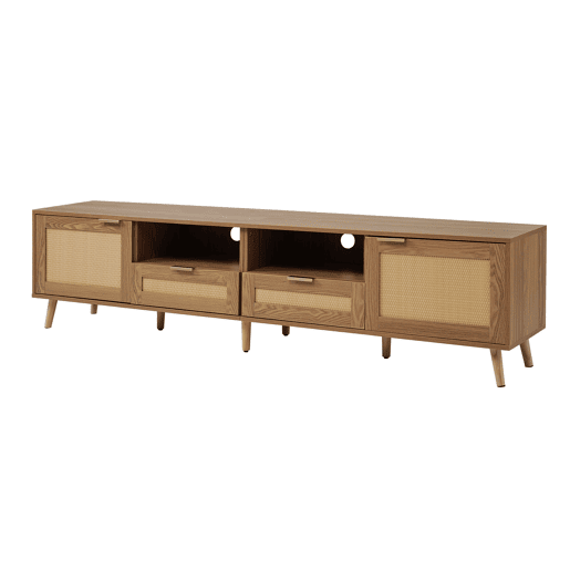 Móvel TV 200cm MDF - 2 portas e 2 compartimentos - estilo rústico - Natural Móvel TV 200cm MDF - 2 portas e 2 compartimentos - estilo rústico - Natural