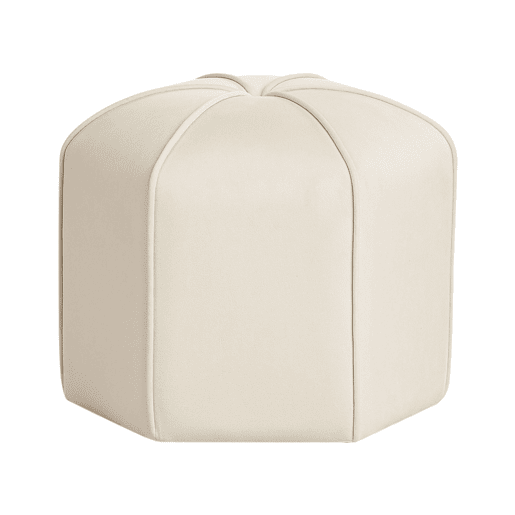 Pufe WISHEK Veludo Creme claro 45 cm 45 cm 42 cm