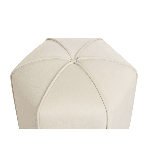 Pufe WISHEK Veludo Creme claro 45 cm 45 cm 42 cm