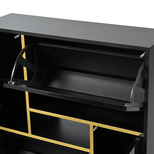 Sapateira LED moderna - aspeto brilhante - Preto