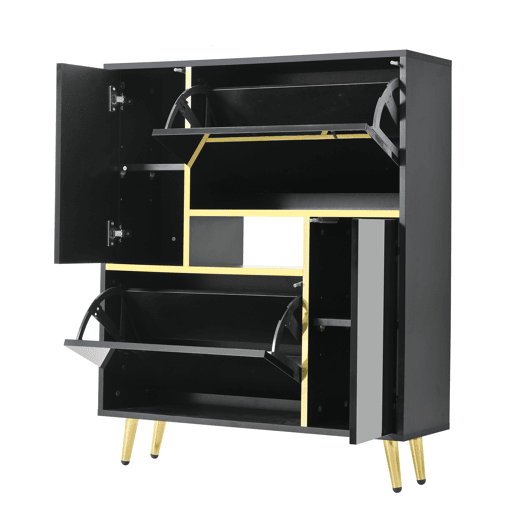 Sapateira LED moderna - aspeto brilhante - Preto