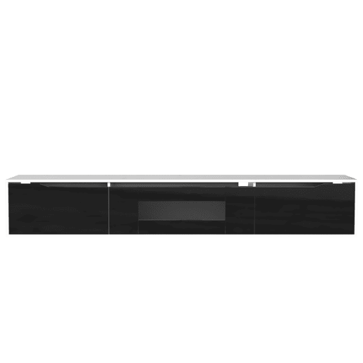 Suporte para TV de 180 cm com luz LED que muda de cor - 3 compartimentos grandes - Preto
