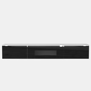 Suporte para TV de 180 cm com luz LED que muda de cor - 3 compartimentos grandes - Preto