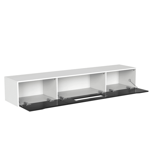 Suporte para TV de 180 cm com luz LED que muda de cor - 3 compartimentos grandes - Preto
