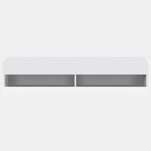 Suporte de TV suspenso de 140 cm com LED - Branco
