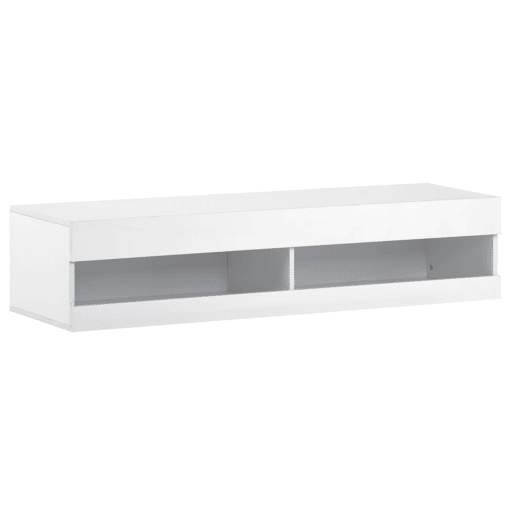 Suporte de TV suspenso de 140 cm com LED - Branco Suporte de TV suspenso de 140 cm com LED - Branco