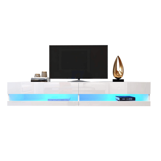 Suporte de TV suspenso de 140 cm com LED - Branco Suporte de TV suspenso de 140 cm com LED - Branco