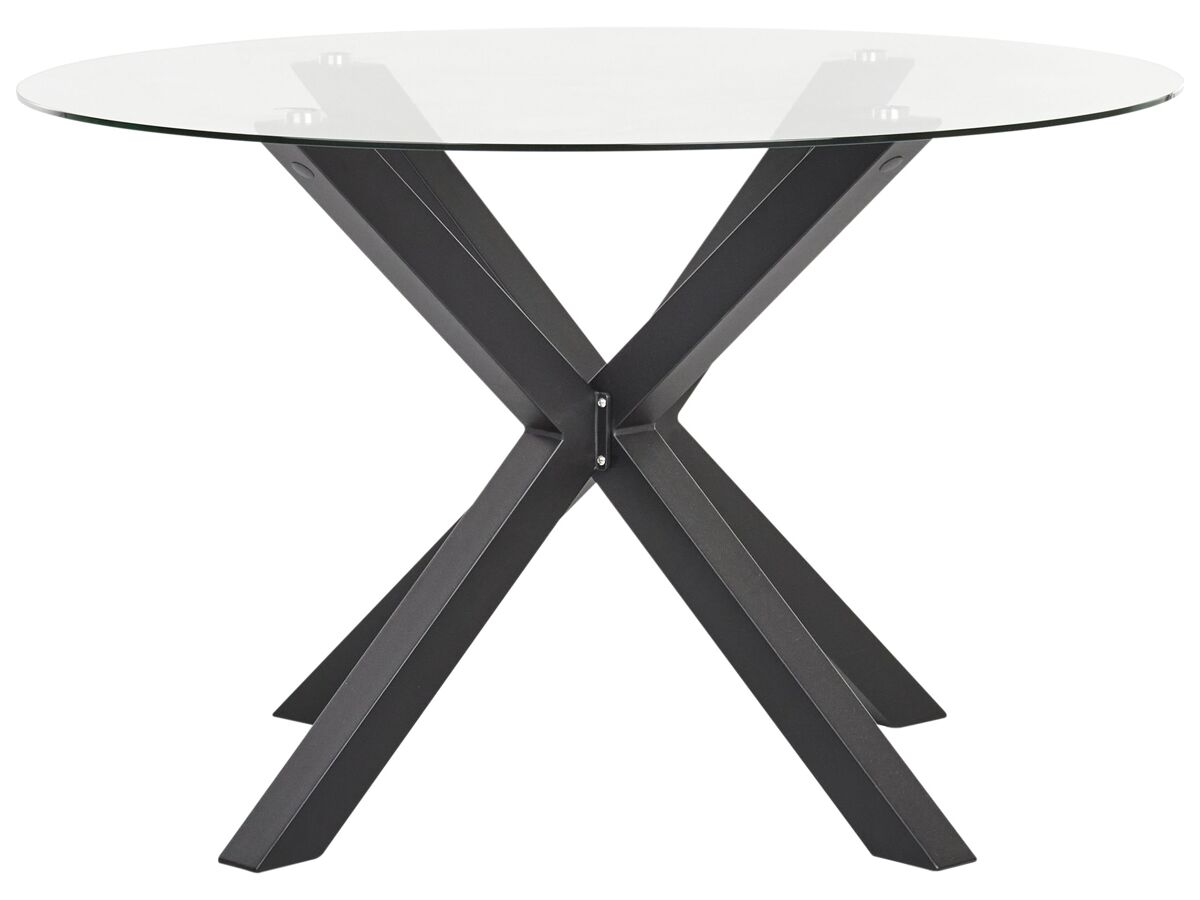 Beliani Mesa redonda MALETTO 120x120 Negro