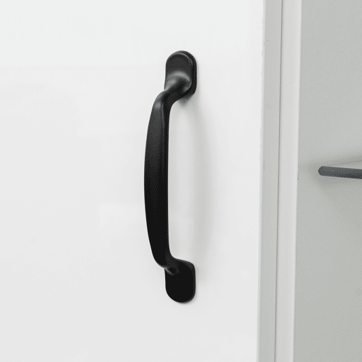Armário expositor com 2 portas e 2 gavetas e LED - Altura 180cm - Branco