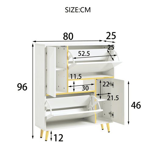 Sapateira moderna com LED - aspeto brilhante - Branco Sapateira moderna com LED - aspeto brilhante - Branco