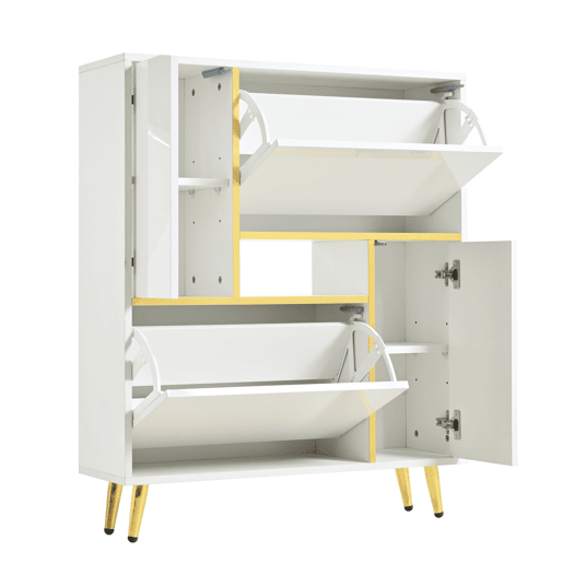 Sapateira moderna com LED - aspeto brilhante - Branco Sapateira moderna com LED - aspeto brilhante - Branco