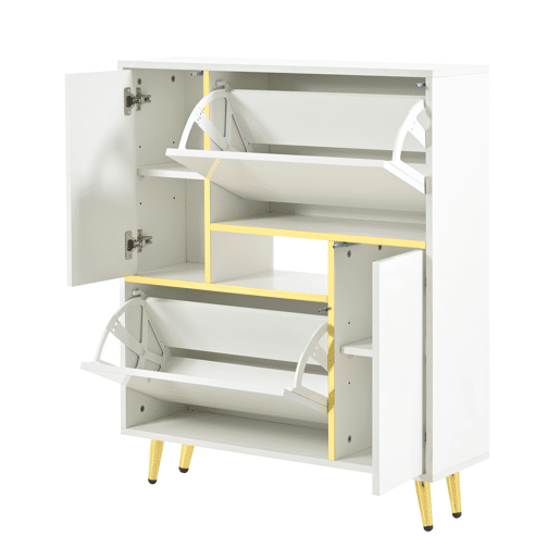 Sapateira moderna com LED - aspeto brilhante - Branco Sapateira moderna com LED - aspeto brilhante - Branco