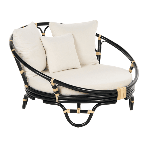 Cama de jardim ROSSANO Rattan Preto