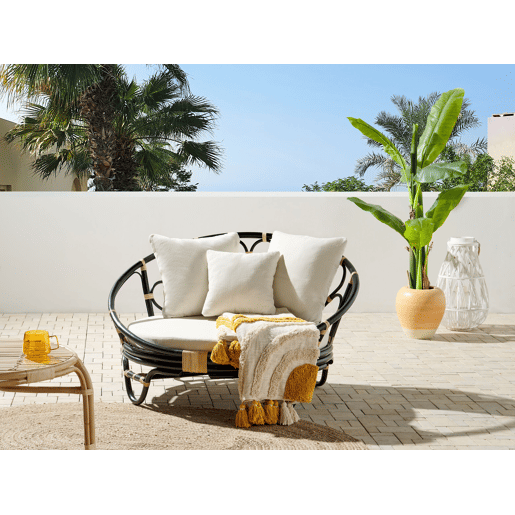 Cama de jardim ROSSANO Rattan Preto