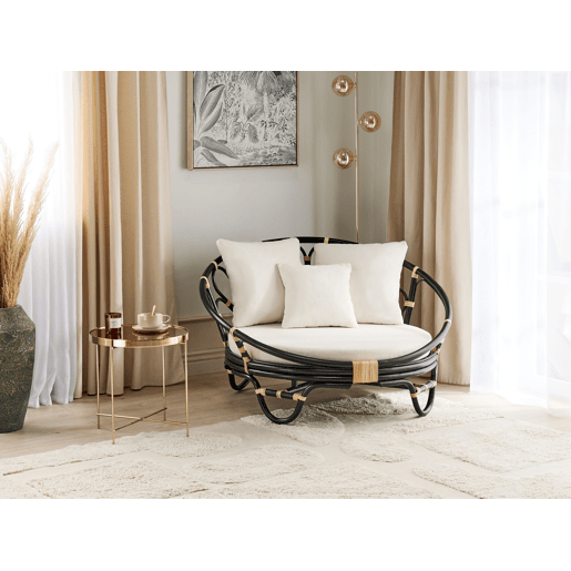 Cama de jardim ROSSANO Rattan Preto