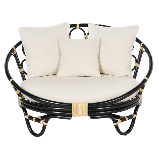 Cama de jardim ROSSANO Rattan Preto