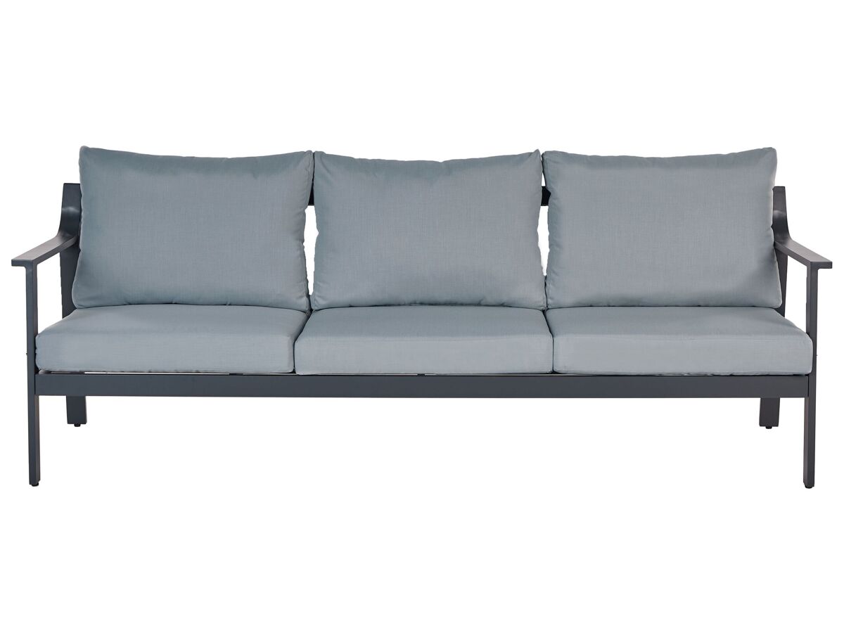 Beliani Sofá de jardín Aluminio KIATO Gris Oscuro