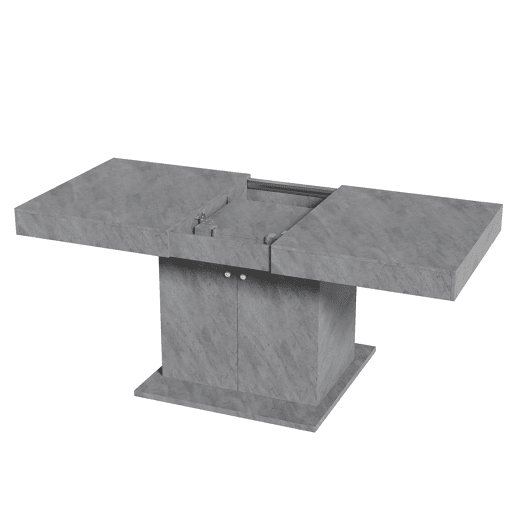 Mesa de jantar extensível - com arrumação por baixo - estilo moderno - Cinzento