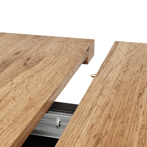 Mesa de jantar retrátil 140x70 cm - em MDF - com arrumação - Preto e Natural