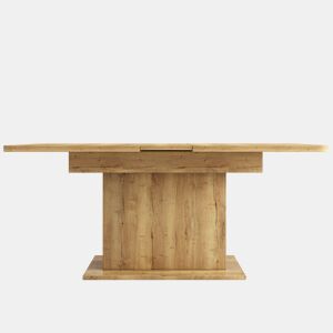 Mesa de jantar extensível moderna com arrumação por baixo - Natural
