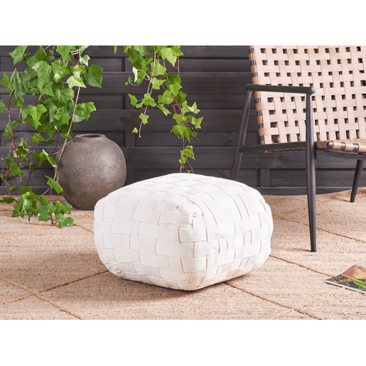 Pufe BODLA Branco 50 cm 50 cm 30 cm Pufe BODLA Branco 50 cm 50 cm 30 cm