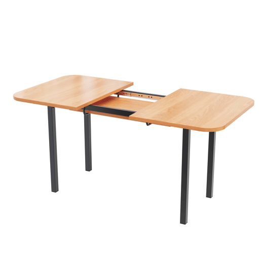Mesa de jantar extensível em MDF - 120160 x 80 cm - para 4 a 6 pessoas - Natural
