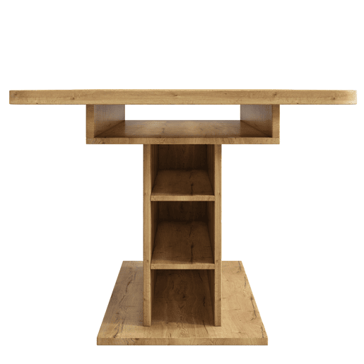 Mesa de jantar extensível moderna com arrumação por baixo - Natural