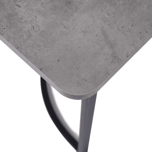 Mesa de jantar 140x80 cm com pés reguláveis - estrutura metálica - folheado de mármore - Cinzento e Preto