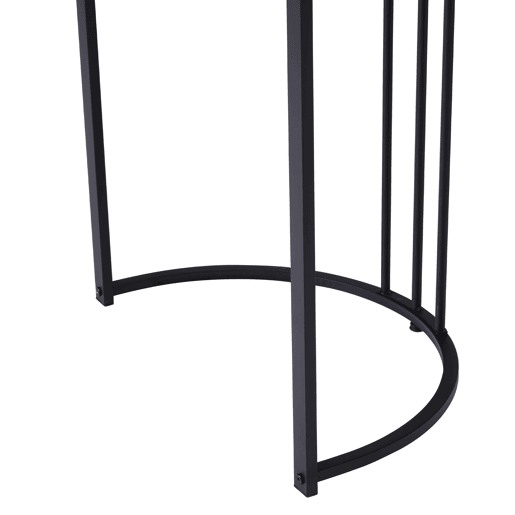 Mesa de jantar 140x80 cm com pés reguláveis - estrutura metálica - folheado de mármore - Cinzento e Preto