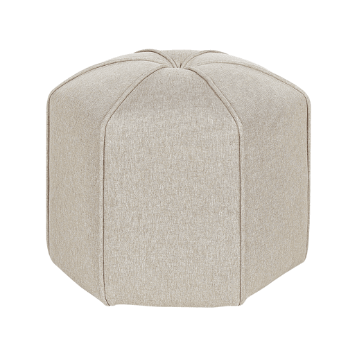 Pufe WISHEK Linho sintético Creme 45 cm 45 cm 42 cm