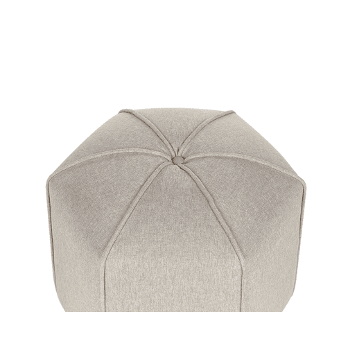 Pufe WISHEK Linho sintético Creme 45 cm 45 cm 42 cm