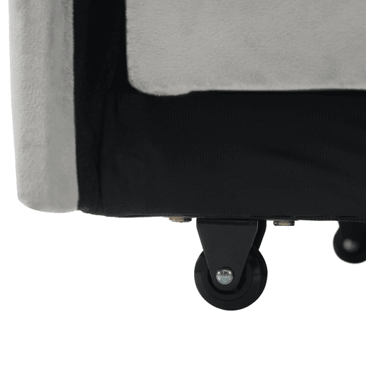 Poltrona retrátil de veludo - com suporte para copos + suporte para telemóvel - Cinzento claro