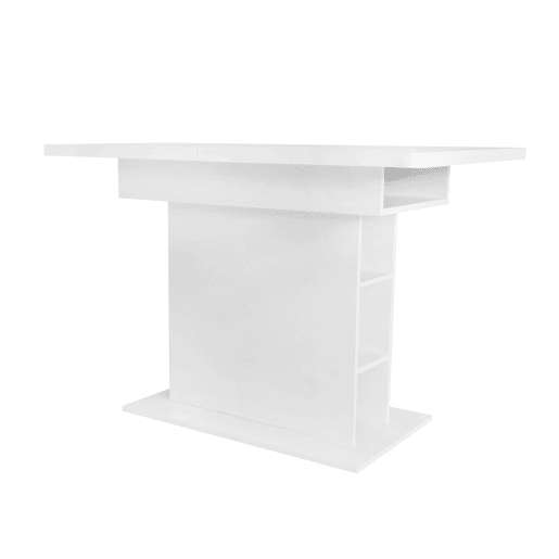 Mesa de jantar moderna extensível com arrumação por baixo - Branco