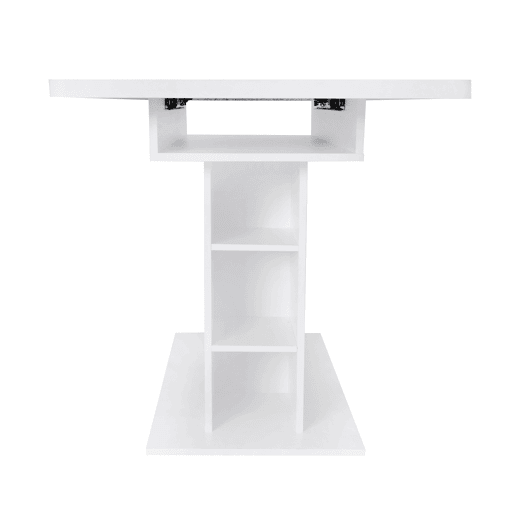 Mesa de jantar moderna extensível com arrumação por baixo - Branco