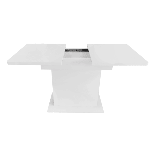Mesa de jantar moderna extensível com arrumação por baixo - Branco