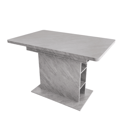 Mesa de jantar moderna extensível com arrumação por baixo - Cinzento
