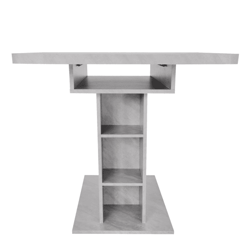 Mesa de jantar moderna extensível com arrumação por baixo - Cinzento