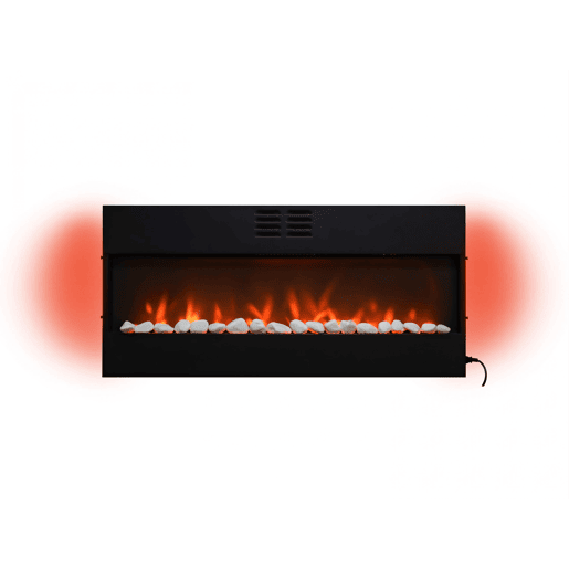 Lareira eléctrica de encastrar 2000W NON com frente plana Branco