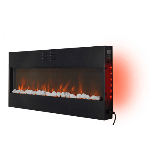 Lareira eléctrica de encastrar 2000W NON com frente plana Branco
